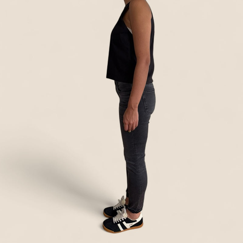 Zara Black Skinny Twill Pants with Stretch