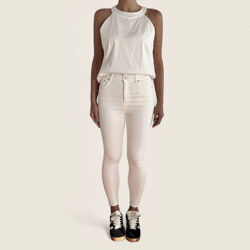 Zara Premium Denim Collection – White Skinny Pants