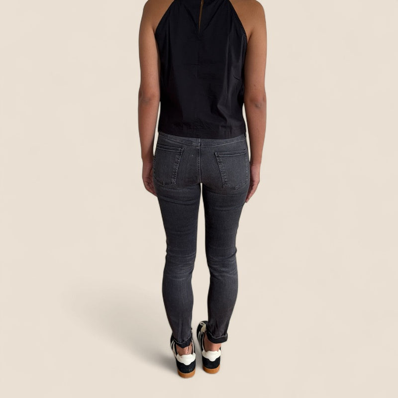 Zara Black Skinny Twill Pants with Stretch
