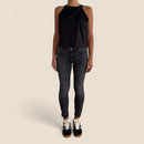 Zara Black Skinny Twill Pants with Stretch