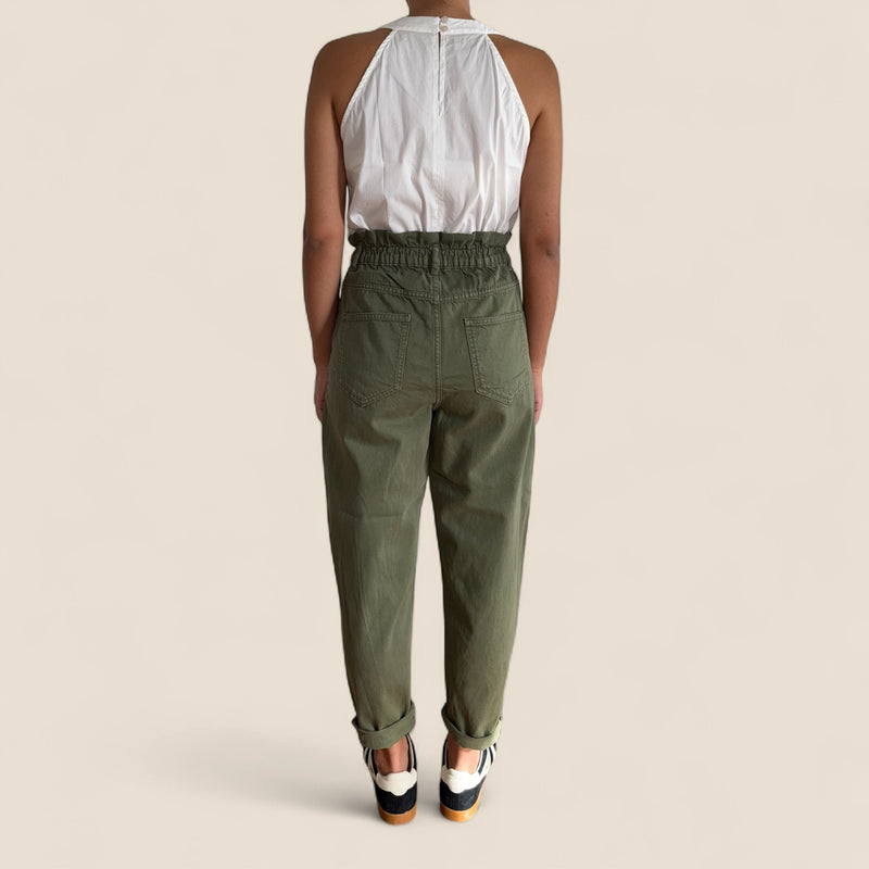 Zara Twill Pants – Military Green
