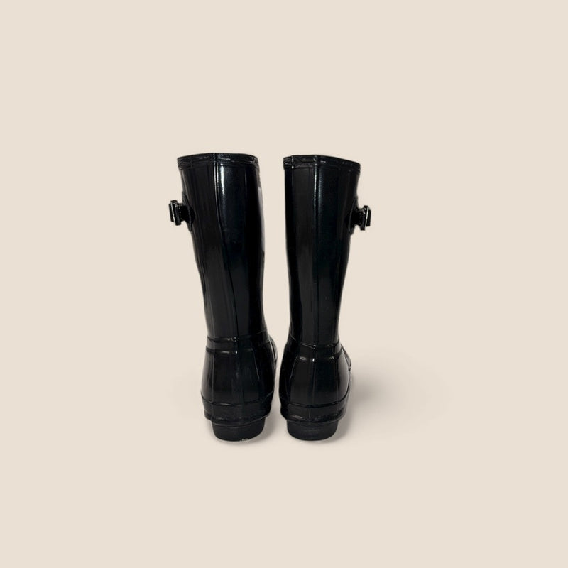 Hunter Classic Rain Boots – Mid-Calf, Glossy Black