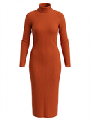 Farm Ribbed Knit Midi Dress | Rust Orange | Brazilian Designer