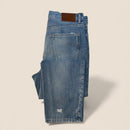 Zara Classic Straight Jeans – Distressed Blue Denim