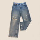 Zara Classic Straight Jeans – Distressed Blue Denim