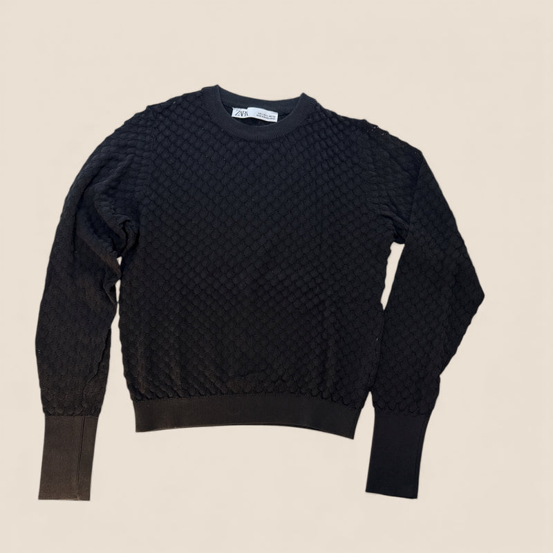 Zara Sheer Knit Top | Size Large