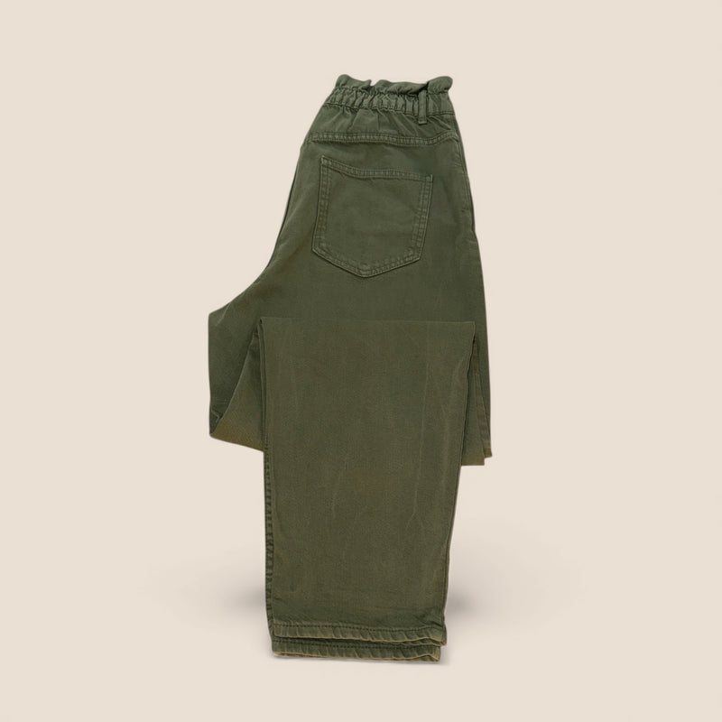 Zara Twill Pants – Military Green