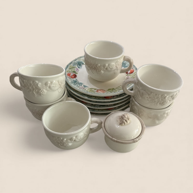 Tiffany Boutique Set – Cups and Dessert Plates (Made in Italy)