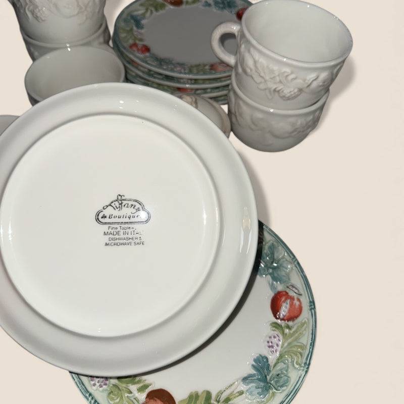 Tiffany Boutique Set – Cups and Dessert Plates (Made in Italy)