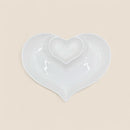 White Ceramic Heart-Shaped Plate – Dual Compartment