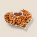 White Ceramic Heart-Shaped Plate – Dual Compartment