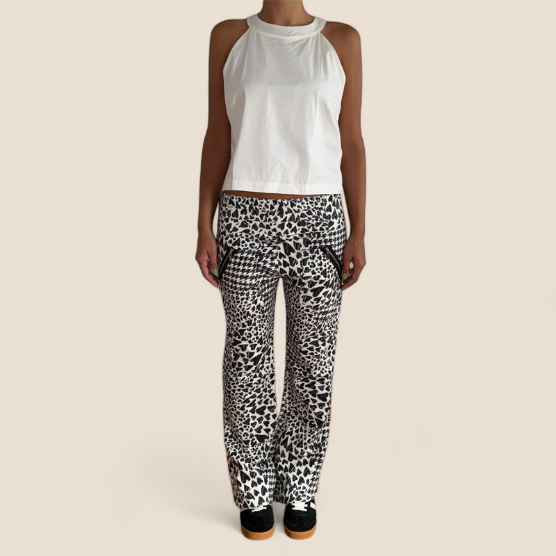 Spezzato Black and White Heart Print Pants – Brazilian Brand