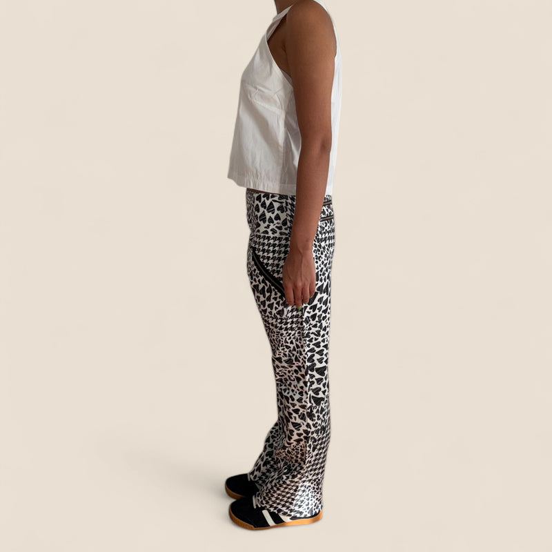 Spezzato Black and White Heart Print Pants – Brazilian Brand