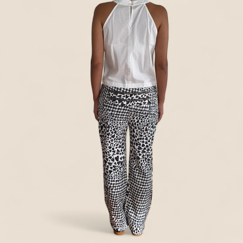Spezzato Black and White Heart Print Pants – Brazilian Brand