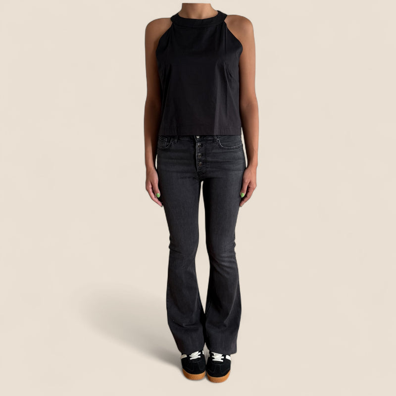 Zara Black Flare Twill Pants