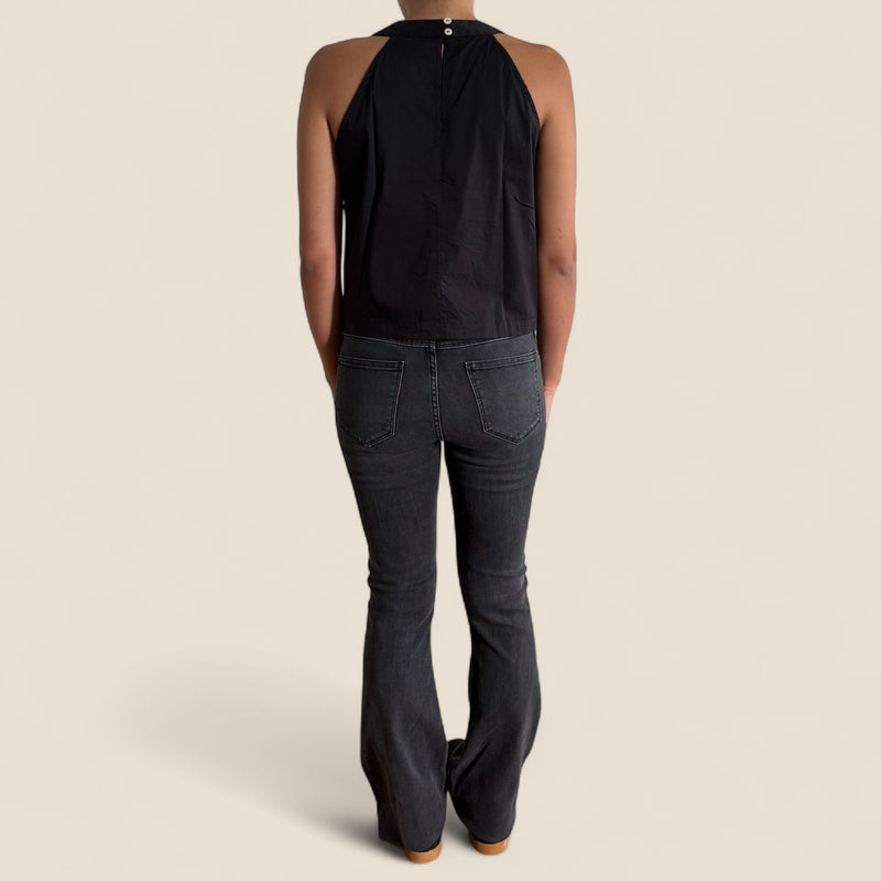 Zara Black Flare Twill Pants