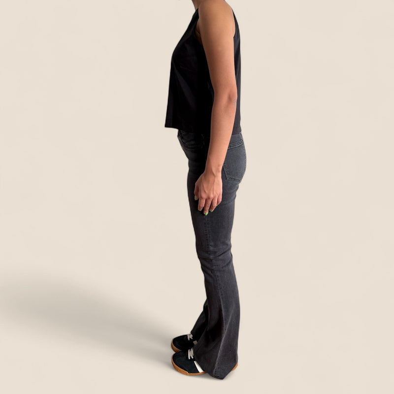 Zara Black Flare Twill Pants