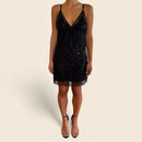 Black Lace Dress with Subtle Sequins – NK Store