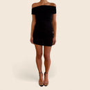 Black Dress with Embroidered Shoulders – A.B.S Collection