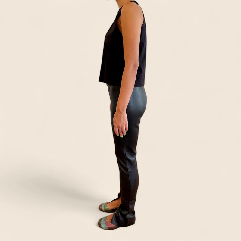 Black Leather Pants with Elastane – Brazilian Brand
