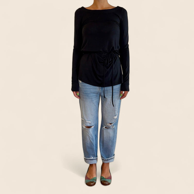Black Long-Sleeve Blouse | Brazilian Brand