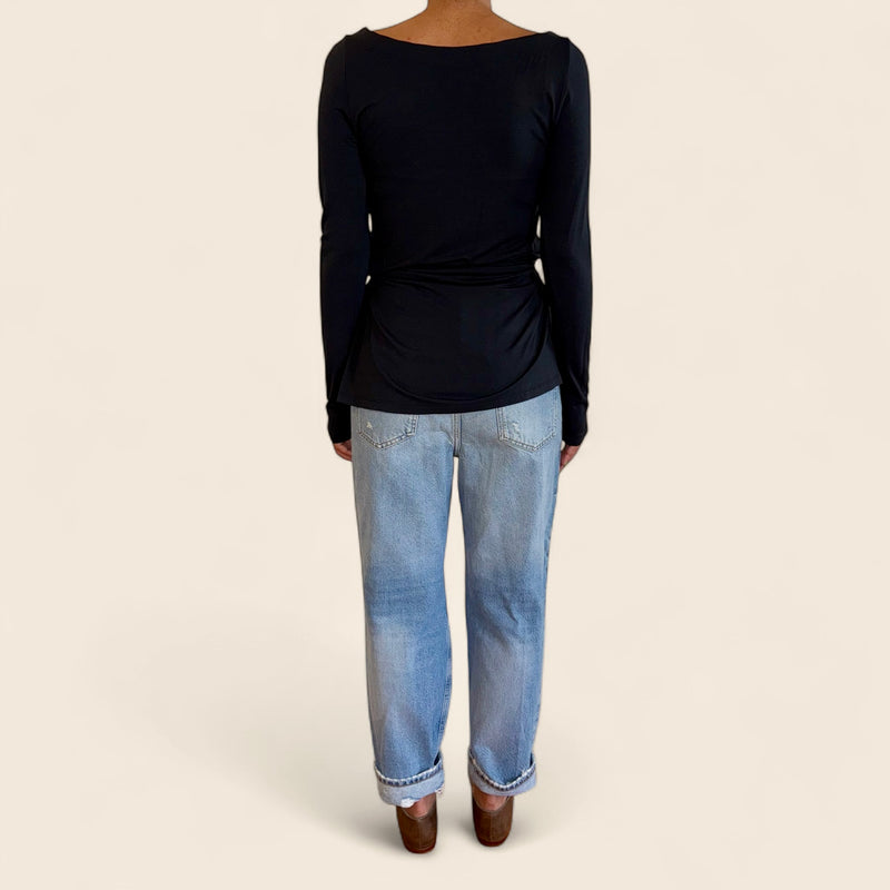 Black Long-Sleeve Blouse | Brazilian Brand