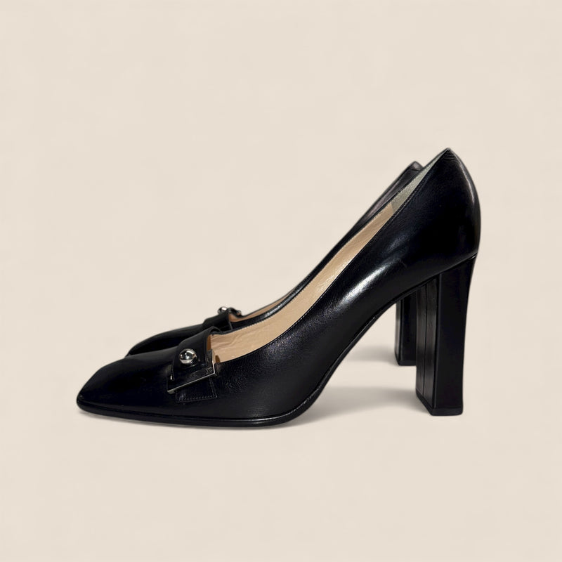 Louis Vuitton Black Leather Heels – Vintage, New in Box