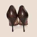 Missoni Ankle Boots — Brown Leather with Signature Zigzag Knit (Vintage, Like New)