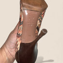 Missoni Ankle Boots — Brown Leather with Signature Zigzag Knit (Vintage, Like New)