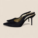 Dolce &amp; Gabbana Black Satin Evening Heels — Classic Pointed Toe