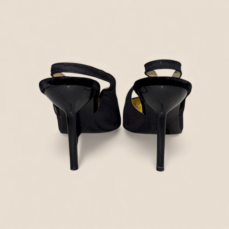 Dolce &amp; Gabbana Black Satin Evening Heels — Classic Pointed Toe