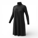 Brazilian Brand Black Turtleneck Midi Dress | Minimalist Long Sleeve Dress
