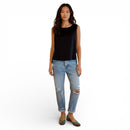 Zara Classic Straight Jeans | Distressed Blue Denim