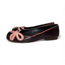 Sarah Chofakian Leather Ballet Flats | Black Designer Flats with Bow