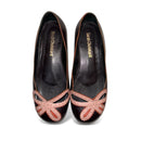 Sarah Chofakian Leather Ballet Flats | Black Designer Flats with Bow