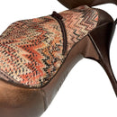 Missoni Ankle Boots | Brown Leather with Signature Zigzag Knit (Vintage, Like New)
