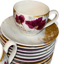 Vista Alegre Porcelain Tea Set (10 Pieces) | Floral Cups & Dessert Plates