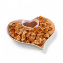 Prato de Cerâmica Branco em Formato de Coração – Duplo Compartimento