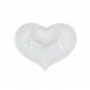 Prato de Cerâmica Branco em Formato de Coração – Duplo Compartimento