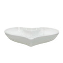 Prato de Cerâmica Branco em Formato de Coração – Duplo Compartimento