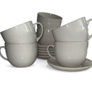 Conjunto de 6 Xícaras de Cerâmica Branca, Tamanho Jumbo