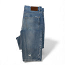 Zara Classic Straight Jeans | Distressed Blue Denim