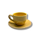 Portuguese Yellow Ceramic Set | Espresso Cups | 12 Pieces | 12 People