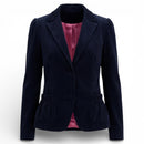 Adriana Barra Navy Velvet Jacket with Pink Satin Lining | Brazilian Designer