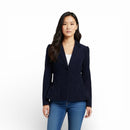 Adriana Barra Navy Velvet Jacket with Pink Satin Lining | Brazilian Designer