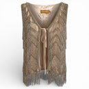 Marcelo Quadros Beaded Vest with Fringe | Brazilian Designer Pre-Owned