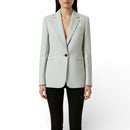 Light Grey Linen Blazer Zara | Pre-Owned Tailored Jacket | Amavoo