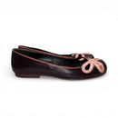 Sarah Chofakian Leather Ballet Flats | Black Designer Flats with Bow