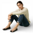 Sarah Chofakian Leather Ballet Flats | Black Designer Flats with Bow